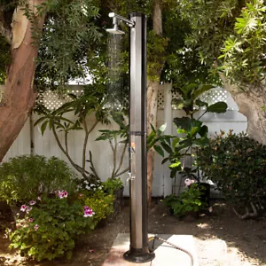 XtremepowerUS 2-Section Solar Heated Shower Garden Backyard Poolside Beach Pool - Picture 1 of 9