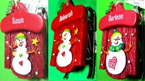 Ornament, Personal Name- DARLENE DAWN DEBORAH -3D SnowWoman SnowMan SLED Winter! - Picture 1 of 5