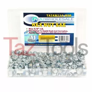 135-teiliges 3/8"-16 Sechskantmutter-Sortiment Set sortiert SAE verzinkte Oberfläche rostbeständig - Bild 1 von 1