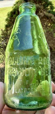 Rolling Rock Premium Cerveza Don’t Litter Pony Botella de Vidrio Verde 7 OZ Latrobe PA Foto 1 de 4