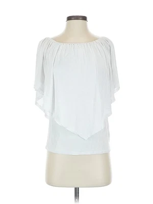 Blusa blanca de manga corta Chatoyant para mujer S Foto 1 de 4