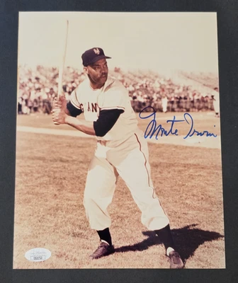 MONTE IRVIN Signed 8x10 Photo-HALL OF FAME-NEW YORK GIANTS-JSA - Image 1 of 4