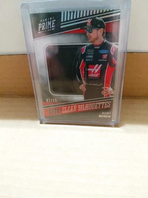 2018 Panini Prime Racing NASCAR Clear Silhouettes Kurt Busch /99 FIRESUIT - Image 1 of 2