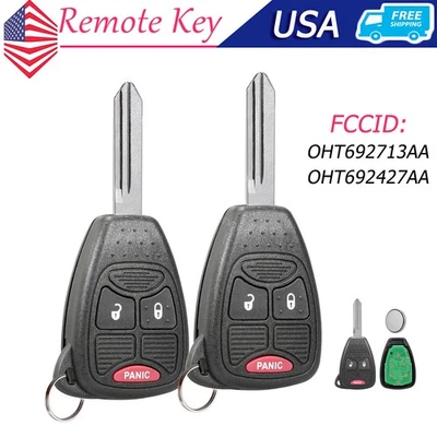 2 llaves de repuesto para Jeep Patriot 3B 2007-2017 mando a distancia sin llave OHT692713AA Foto 1 de 4