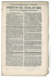 1850 anti-slavery SPEECH MR. CHASE of OHIO, on HENRY CLAY COMPROMISE RESOLUTION - Picture 1 of 2