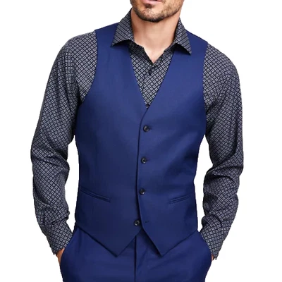 Alfani Men’s Suit Vest XL Blue Slim Fit Stretch Solid NWOT - Image 1 of 4