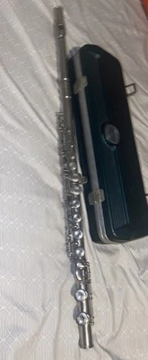 Flauta Bundy Selmer EUA banhada a prata flauta com estojo toca - Imagem 1 de 4