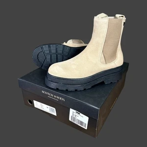 Scotch & Soda Aubri beige schwarze Damen-Plateaustiefel aus Wildleder Größe 7,5-8 - Bild 1 von 16