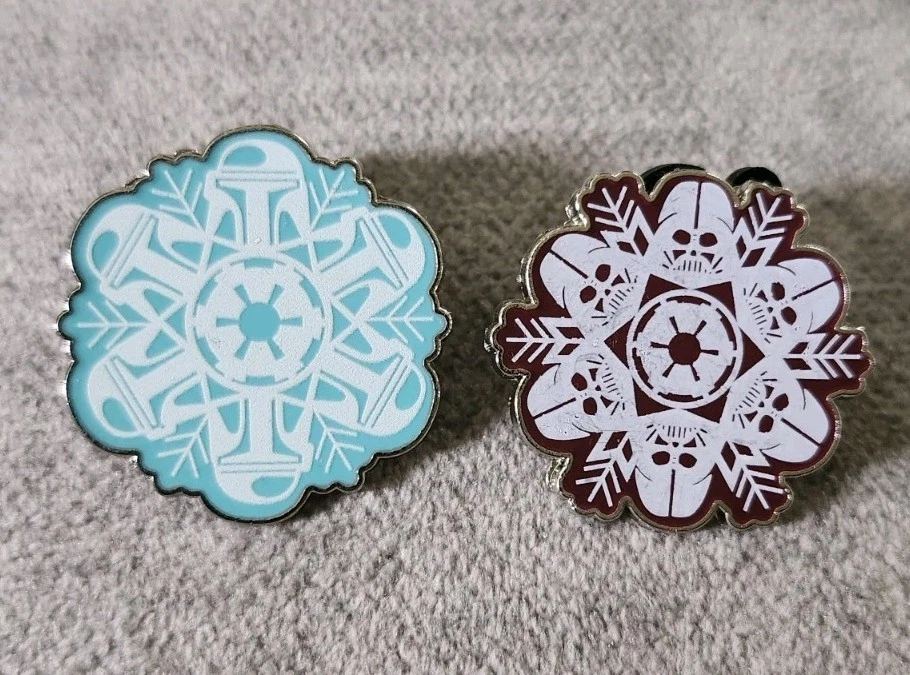 Juego de 2 prendedores comerciales WDW Disney Star Wars copo de nieve Darth Vader Boba Fett   Foto 1 de 3