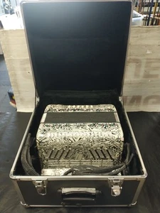 Seltenes SofiaMari Zebra Akkordeon 31 Baumwolle 12 mit Koffer & Tasten - Bild 1 von 21