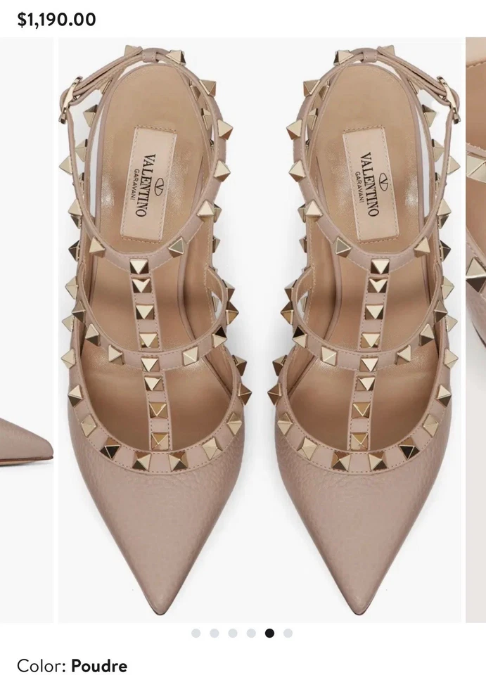 Valentino Garavani Women's Patent Leather Studded Heels Size 38 1/2 - Image 1 of 4