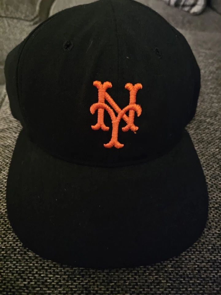 Vintage New York Mets Size 7 5/8 Fitted Roman Pro Wool Leather Band Cooperstown - Image 1 of 4