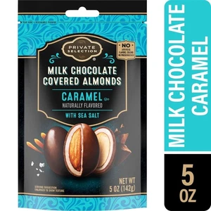 Private Selection Milk Chocolate Carmel Sea Salt Almonds 5 oz - Pack of 3 - Picture 1 of 5