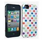 Broodi-Verizon Hard Cover White w/ Multi-Colored Polka Dots - Apple iPhone 4/4S