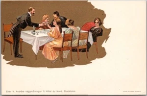 Vintage 1900er schwedische Kunst Postkarte "Vaggmainingar a Hotel du Nord - Stockholm" - Bild 1 von 2