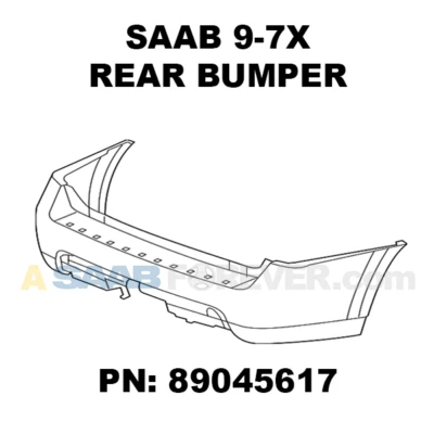 Capa de para-choque traseiro SAAB 9-7X 2005-2009 97x NOVA ORIGINAL DO FABRICANTE SEM PINTURA 89045617 - Imagem 1 de 2