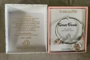 NUEVO EN CAJA BRAZALETE/BRAZALETE LOVE THIS LIFE FUREVER FRIENDS CON DIJES PLATEADOS - Imagen 1 de 1
