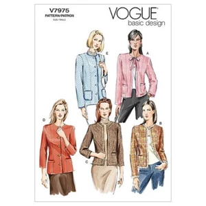 Vogue Damen leicht nähen Muster 7975 gefütterte Passformjacken (Vogue-7975-M) - Bild 1 von 10