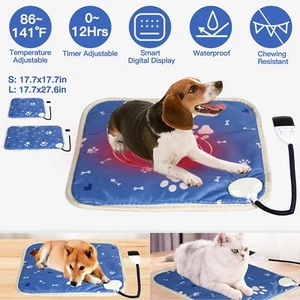 S/Large Pet Heating Pad Electric Blanket Waterproof Mat Warmer Washable Dog Cat - Picture 1 of 44