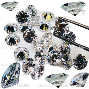 CUBIC ZIRCONIA GREAT QUALITY EACH 20 PCS SIZES LOT LOOSE STONES SHIP in U.S.A - Picture 1 of 30