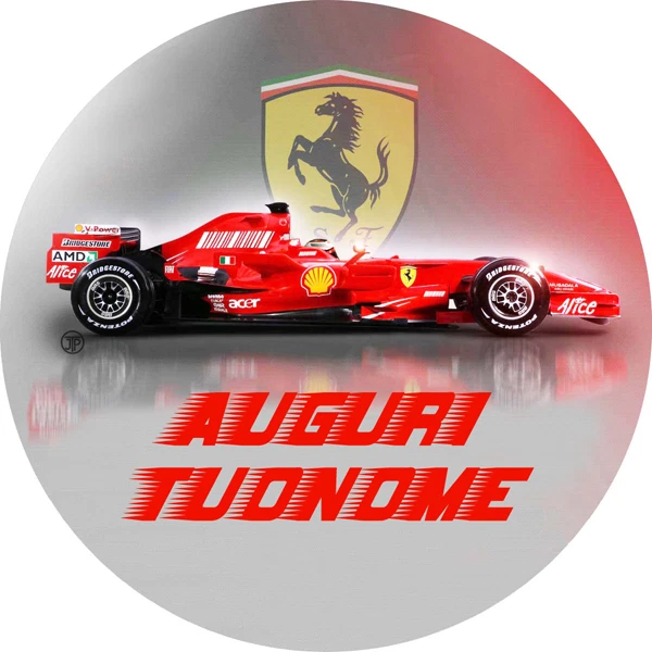 Cialda FERRARI FORMULA 1 cialda Torta Ostia o Zucchero Pasticceria NOME