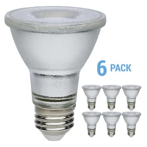 Pack LED Reflector 7W 50W 120V-277V Medium E26 PAR20 35° Silver 4000K Cool White - Picture 1 of 11