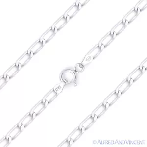 Collar de cadena de cable italiano de eslabón abierto de 3,2 mm en plata esterlina 0,925 Italia - Imagen 1 de 2