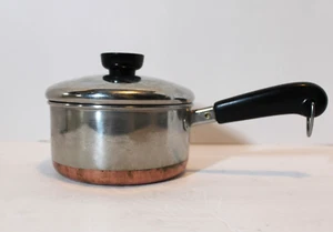 Revere Ware 1 qt. Stainless Steel Saucepan Copper Bottom with Lid Made in USA IL - Picture 1 of 7