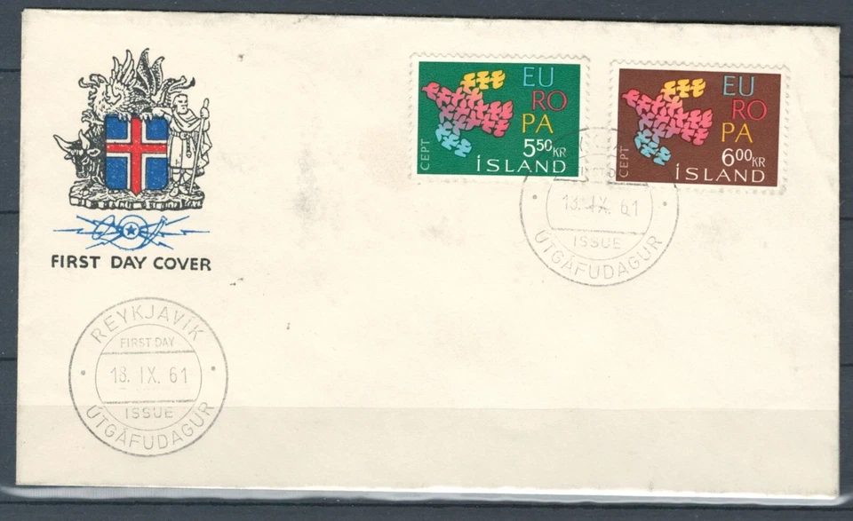 ICELAND  EUROPE ILLUSTRATED COVER BIRDS PEACE PAX FDC Europa LOT(ISLAND 94) - Image 1 of 1