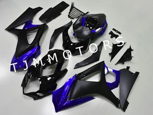 Kit de carenado de carrocería molde de inyección ABS negro mate azul GSXR1000 2007-2008 - Imagen 1 de 8
