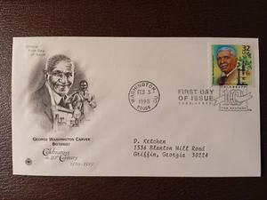 1998 FDI George Washington Carver botánico celebrando el siglo XX 1910-19 - Imagen 1 de 1