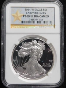 2014 w ngc graded pf 69 ultra cameo american silver eagle early release - Picture 1 of 2