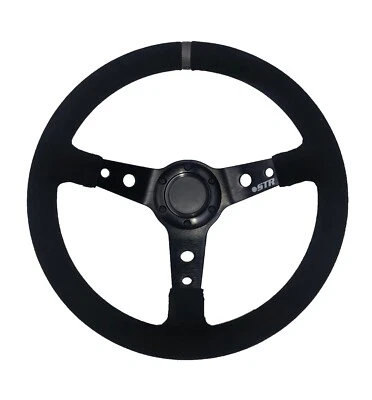 Steering Wheel 2" Dished with Black Suede, Centre Grey Tab, Drifting Rally STR - Image 1 of 4
