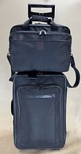 Hartmann Black Carry On Luggage Set 16” Briefcase & 21" Upright Wheeled Suitcase