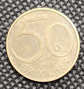 ๐ช1978 Austria 50 Groschen Coin AU Aluminum Bronze Money ๐ช - Picture 1 of 2