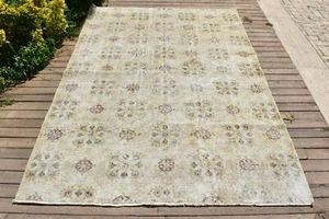 Alfombra turca 68''x99'' anudada a mano 5x8 alfombra vintage color apagado 174x252 cm - Imagen 1 de 5