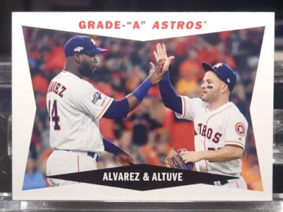 ALVAREZ & ALTUVE 2020 Topps Archive Baseball 60CCAA Grade "A" MLB Houston Astros - Image 1 of 2