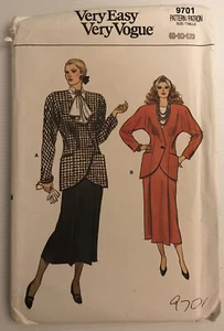 Falda Chaqueta Vogue 9701 Vintage Años 80 Patrón Costura Talla: 8-10-12 - Imagen 1 de 8