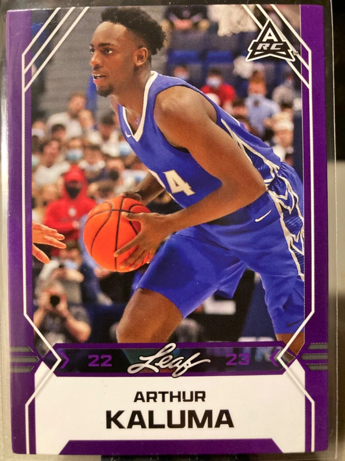 ARTHUR KALUMA ROOKIE PURPLE 2022-23 Leaf Draft Basketball #B-3