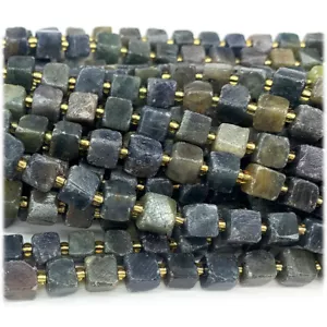 Cubo suelto natural real genuino gris zafiro azul forma libre para hacer joyas - Imagen 1 de 9