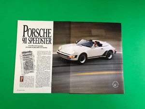 1989 PORSCHE 911 SPEEDSTER ORIGINAL VINTAGE 4 PAGE ROAD TEST PRINT ARTICLE AD - Picture 1 of 3