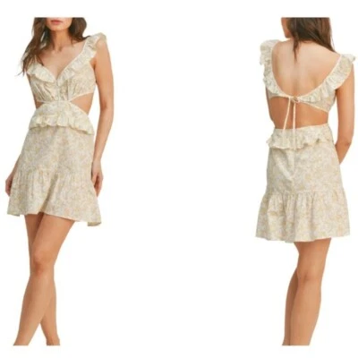 Exuberante Vestido Estampado Floral Atado Amarillo Floral S CREBILLA ROTA Foto 1 de 4