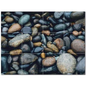 Rocks Ceramic Tile Wall Mural PT500938. 32" W x 24" H (12) 8x8 tiles - Picture 1 of 1