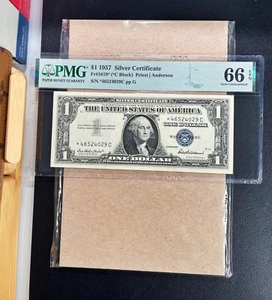 Fr. 1619* 1957 $1 Silver Certifficate *STAR* PMG 66 EPQ - GEM UNC - Picture 1 of 2