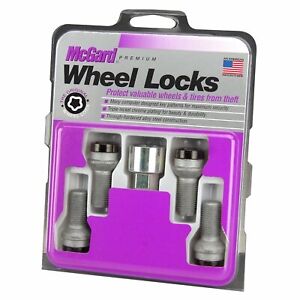 McGard Wheel Lock Set 4pk 14X1.5 BOLT RADIUS SEAT, 17MM HEX, 26.7MM SHK-BLACK