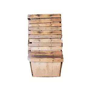 Lot of 12 Vintage Wooden Fruit Baskets from farm 35 years ago 5.5" x 5.5" x3" - Picture 1 of 6