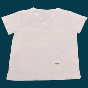 Medical Scrubs Premium Women's Short Sleeve V-Neck Top, Beige Size Medium - Picture 1 of 2