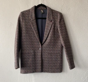Blazer Vintage Años 80 Azul Tostado Lana Talla M - Imagen 1 de 6