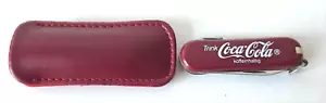 COCA COLA COMPANY GERMANY GERMAN TRINK MINI SCISSORS & KNIFE SET WITH LEATHER CA - Picture 1 of 2