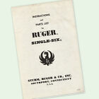 Ruger Single Six Pistol Instructions Parts Owner Manual Diagrams Parts Views Gun
